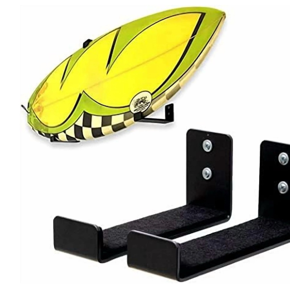Vibrant Yellow Surfboard Wall Rack